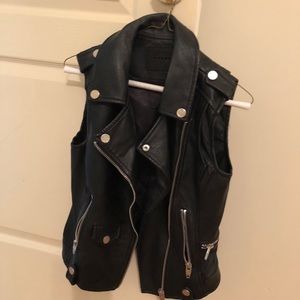 Blank leather moto vest